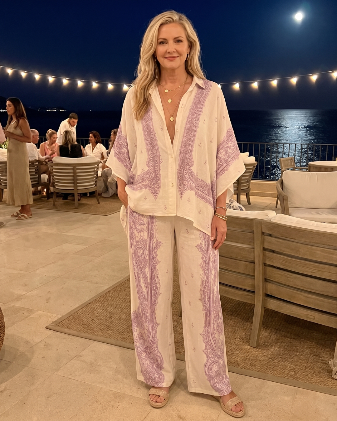 Sodaya | Cozy Oversized Shirt and Wide-Leg Pants Ensemble