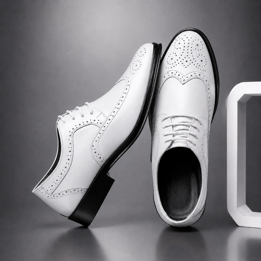 Lucas - Men's Classic Oxford Dress Shoes with Brogue Detailing
