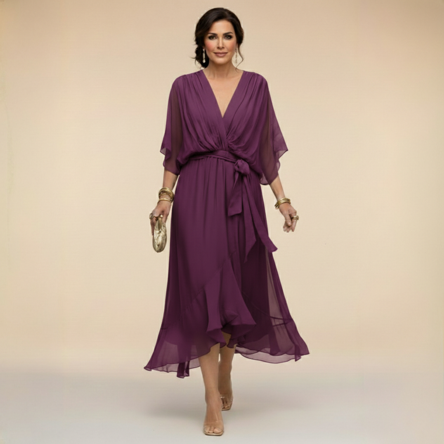 Arabella | Flowing V-Neck Silhouette Dress