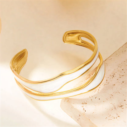 Modern Wave Stainless Steel Bracelet