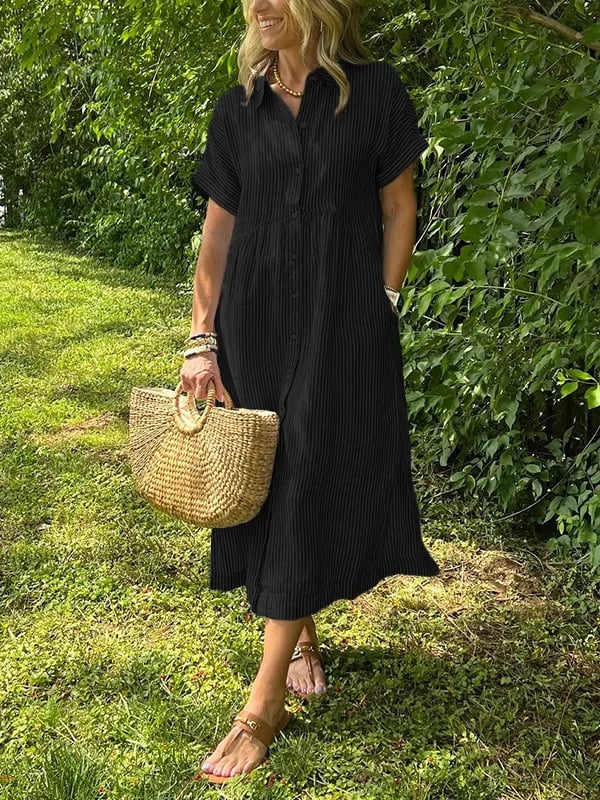 Ishka™ | Striped Shirt Dress