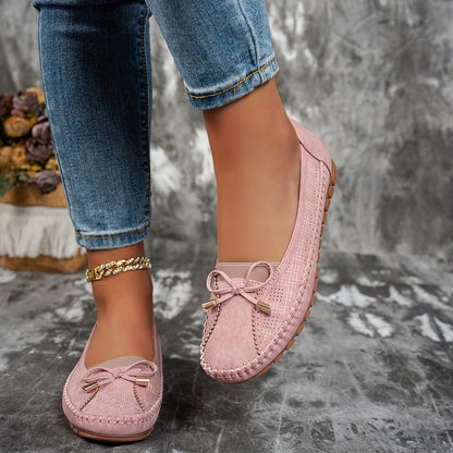 Sabina Bow-Embellished Soft Moccasins