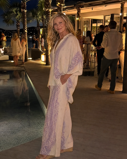 Sodaya | Cozy Oversized Shirt and Wide-Leg Pants Ensemble