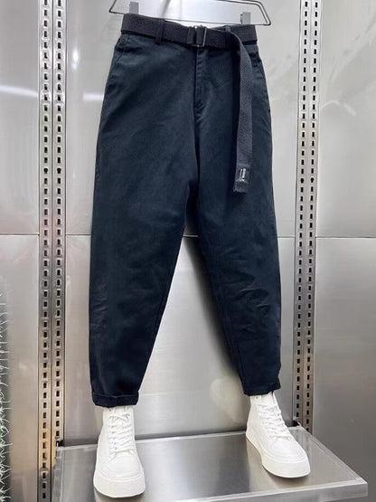 Aidan | Classic Black Belted Pants