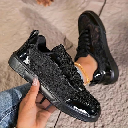 Breathable Lace Floral Comfort Sneakers