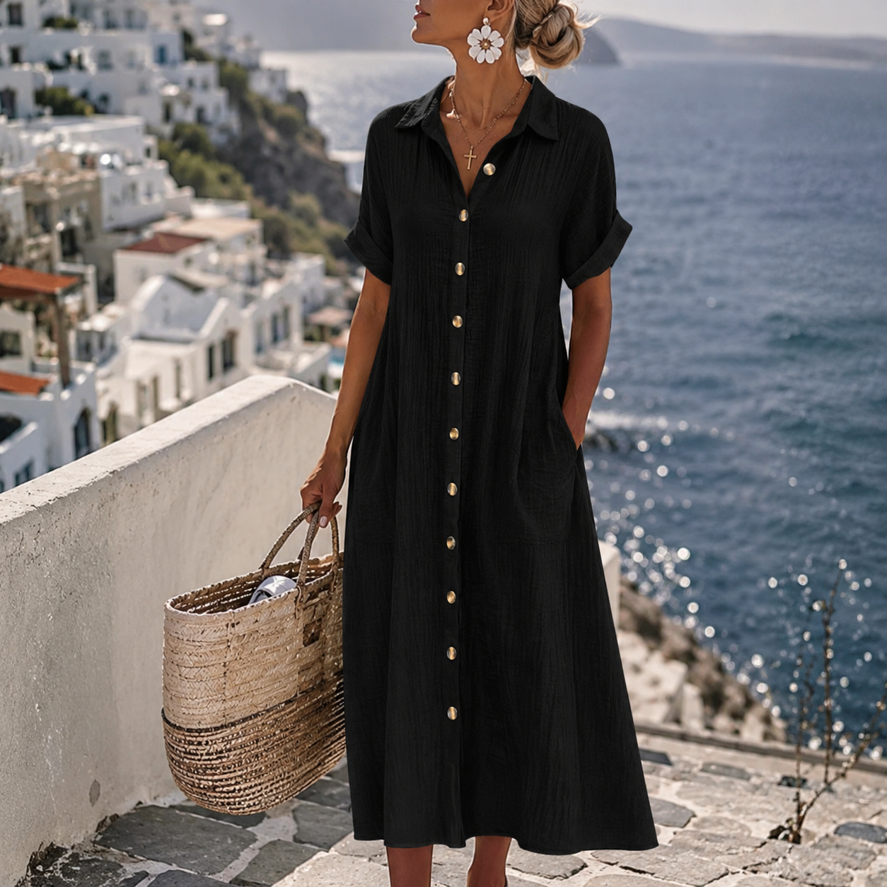 Livia™ | Summer Midi Button Dress