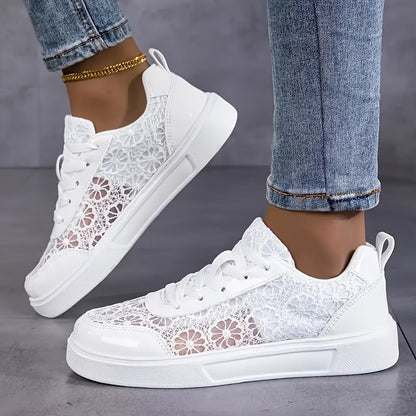 Breathable Lace Floral Comfort Sneakers