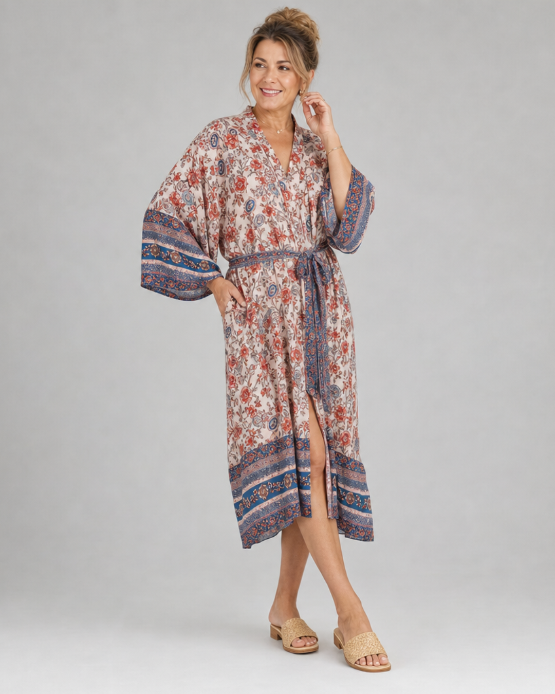 Miralyn | Satin Floral Wrap Lounge Robe
