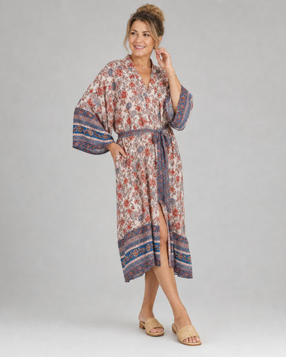 Miralyn | Satin Floral Wrap Lounge Robe