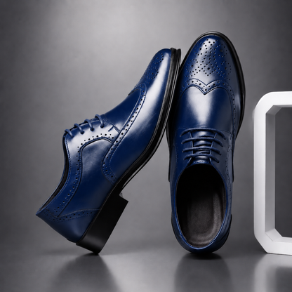 Lucas - Men's Classic Oxford Dress Shoes with Brogue Detailing