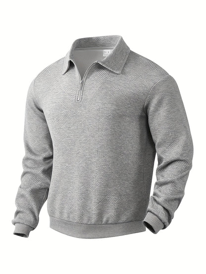 James - Vintage Geometric Design Sweater With Zipper