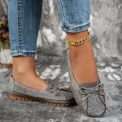 Sabina Bow-Embellished Soft Moccasins