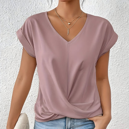 BELLA | Timeless V-Neck Top with Classic Twist Detail