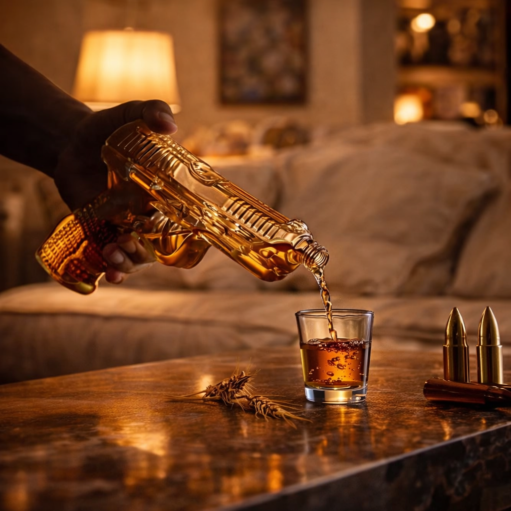 Whiskey Bottle – Gun Set Edition with Glasses
