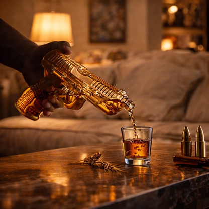 Whiskey Bottle – Gun Set Edition with Glasses