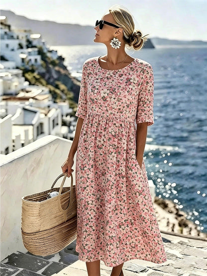 Charlotte™ - Elegant Floral Midi Summer Dress