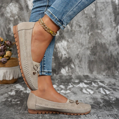 Sabina Bow-Embellished Soft Moccasins