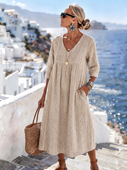 Helena - Casual and Loose Patchwork Lace Dress