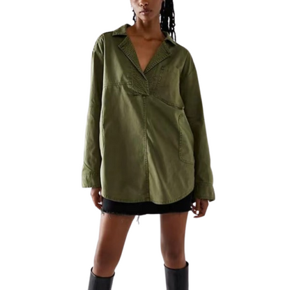 Emilia | Stylish V-Neck Denim Tunic Blouse