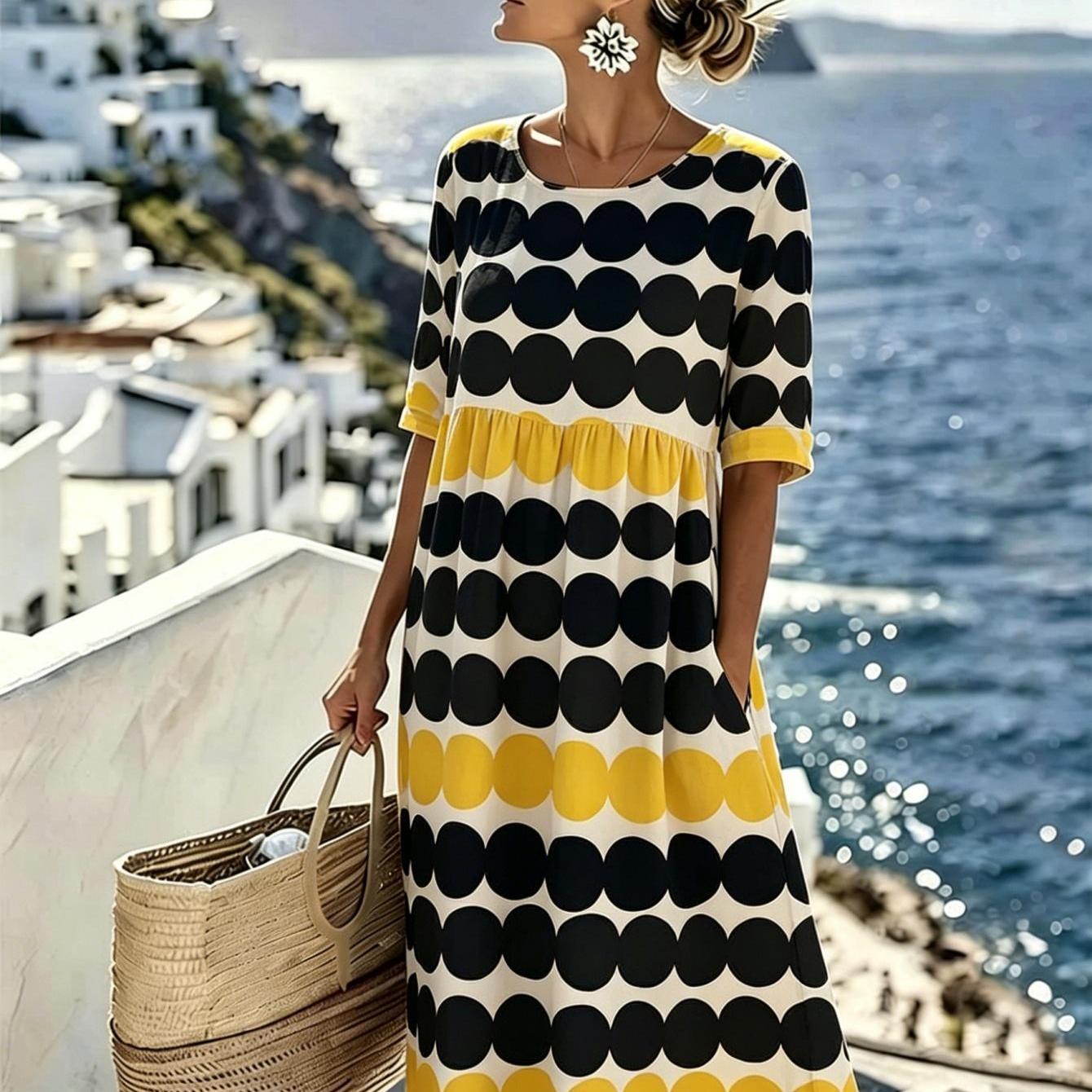 Harper™ | Retro Polka Dot Midi Summer Dress