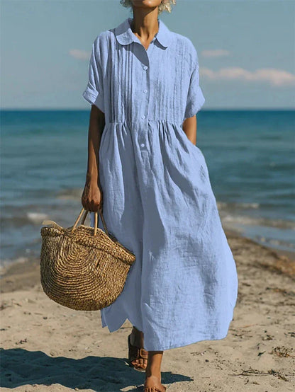Jordyn | Cotton Button Shirt Dress