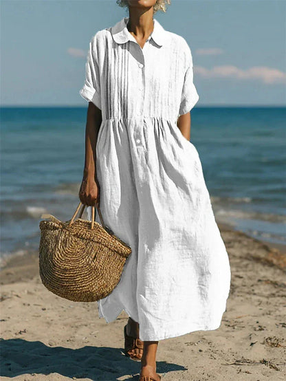 Jordyn | Cotton Button Shirt Dress