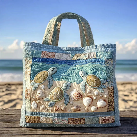 Artisanal Padded Tote Bag Turtle