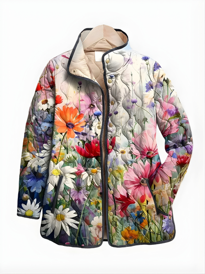 Carter | Vintage Floral Quilted Jacket for Timeless Style