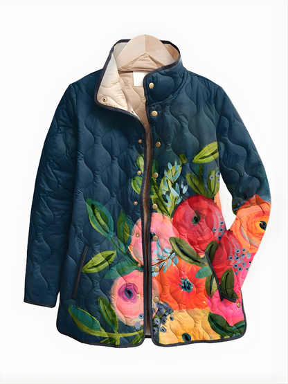 Carter | Vintage Floral Quilted Jacket for Timeless Style