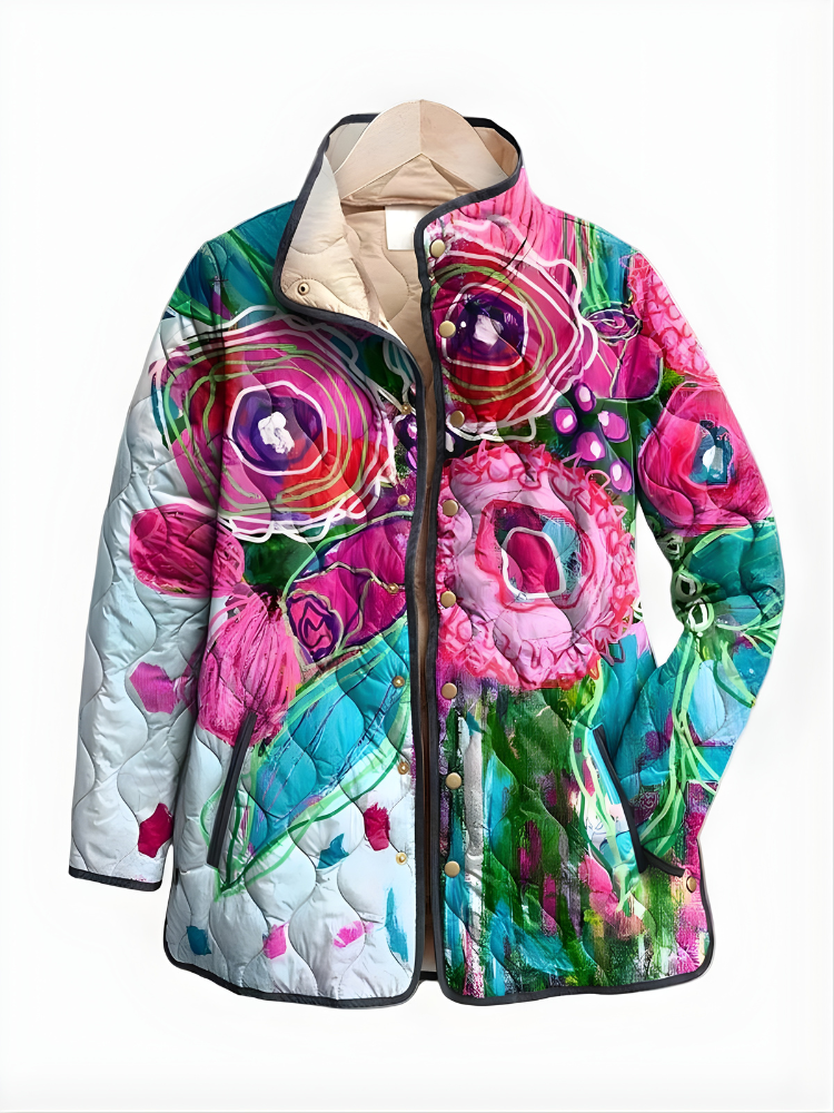 Carter | Vintage Floral Quilted Jacket for Timeless Style