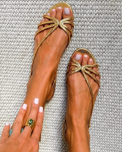Ginevra | Elegant Golden Sandals for Summer