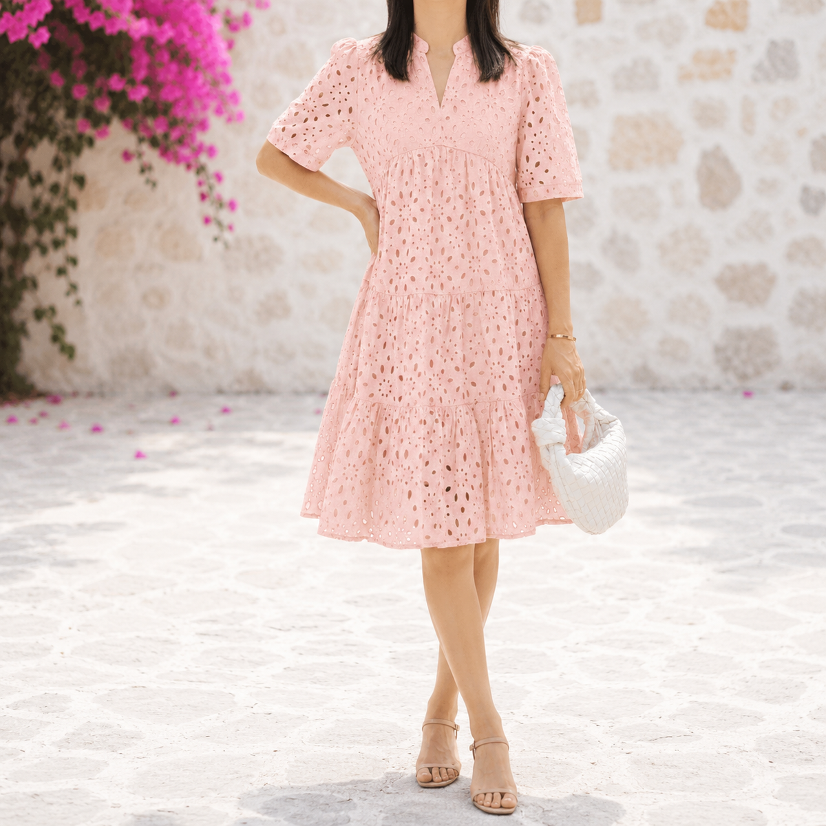 Eliza | Lace Trim Summer Dress for Timeless Style