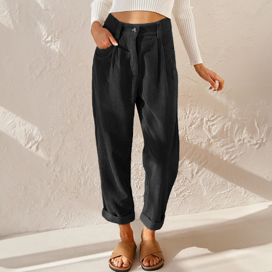 LINDSAY | COMFORTABLE HIGH-WAIST CORDUROY PANTS