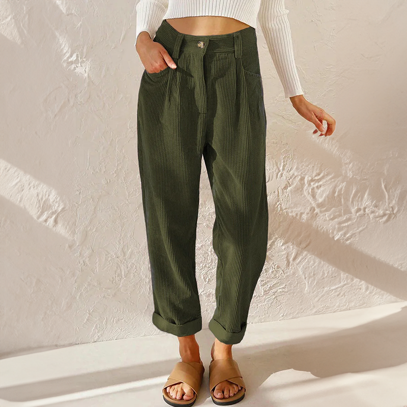 ANNIE | COMFORTABLE HIGH-WAIST CORDUROY PANTS