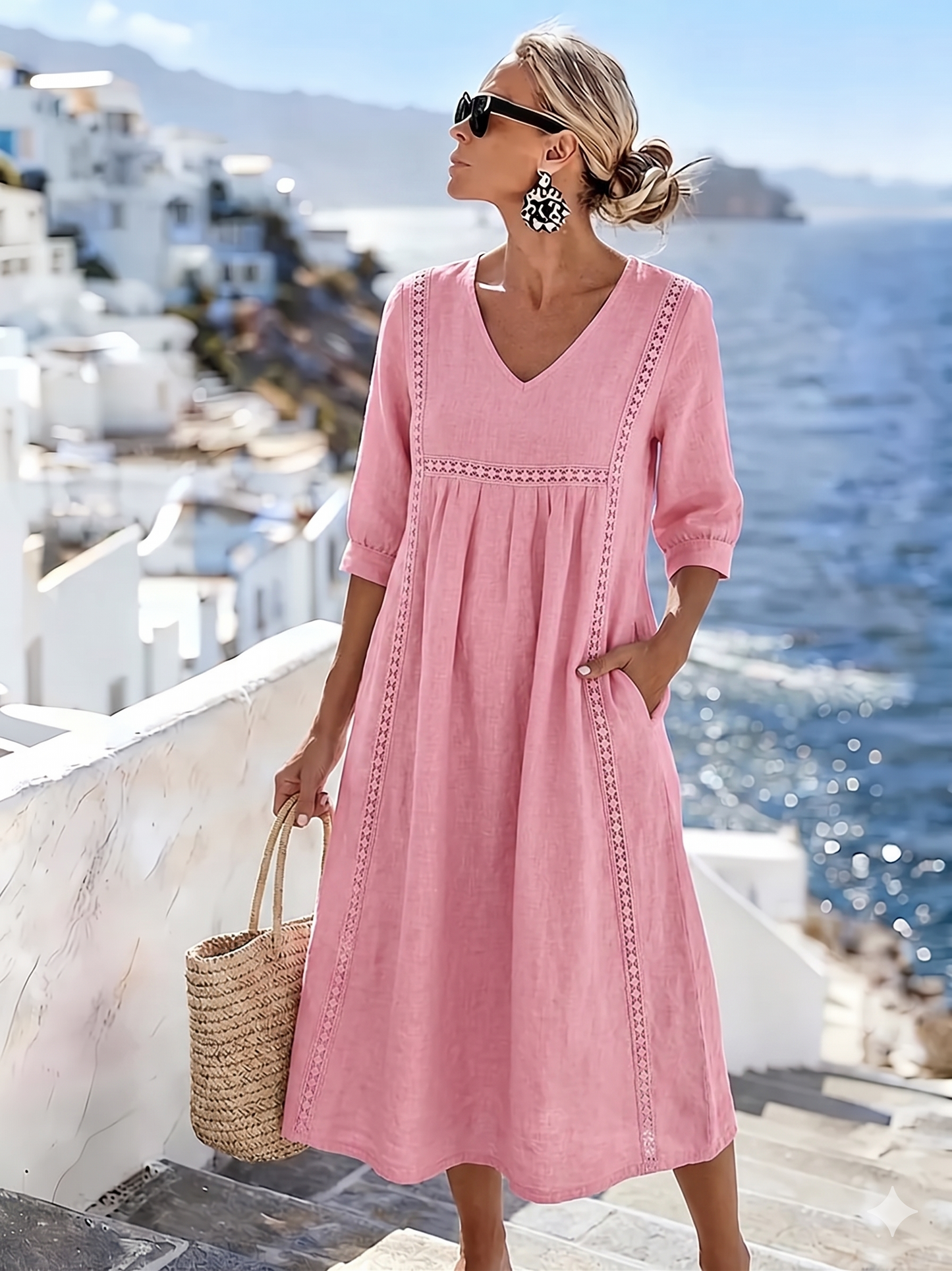 Helena - Casual and Loose Patchwork Lace Dress
