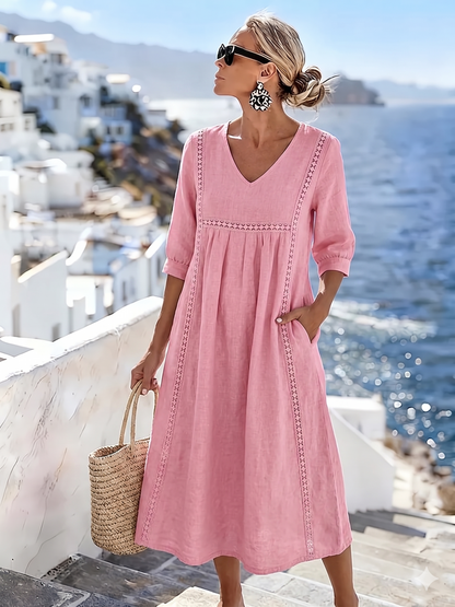 Helena - Casual and Loose Patchwork Lace Dress