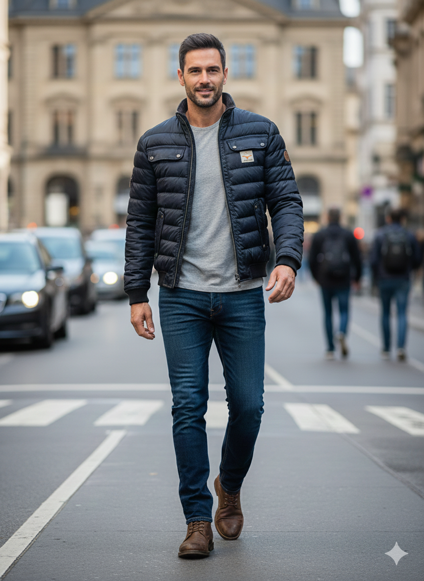 Elegant padded jacket for the city