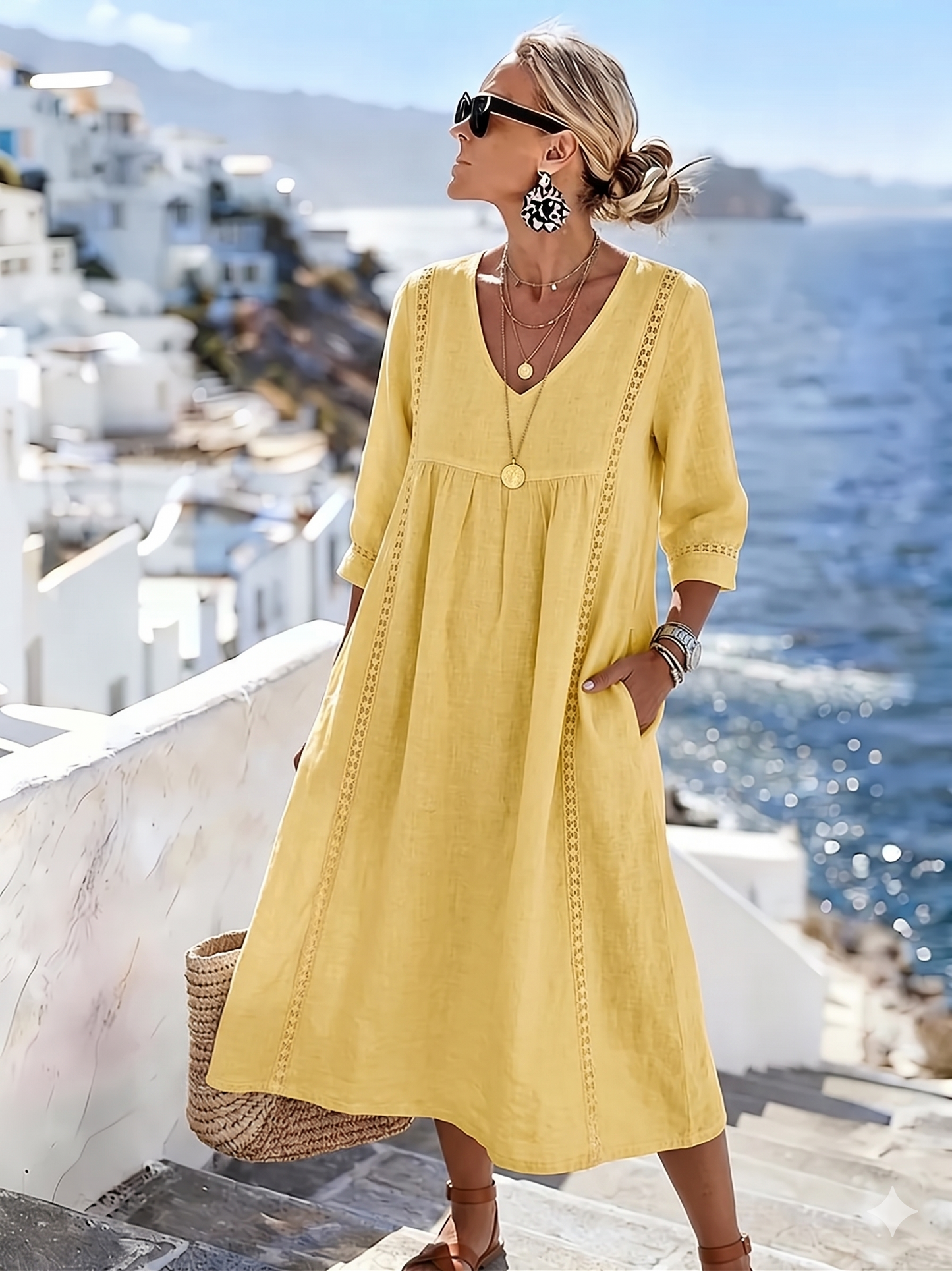 Helena - Casual and Loose Patchwork Lace Dress