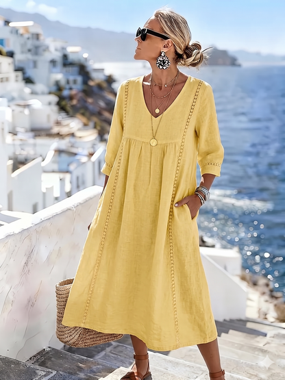 Helena - Casual and Loose Patchwork Lace Dress