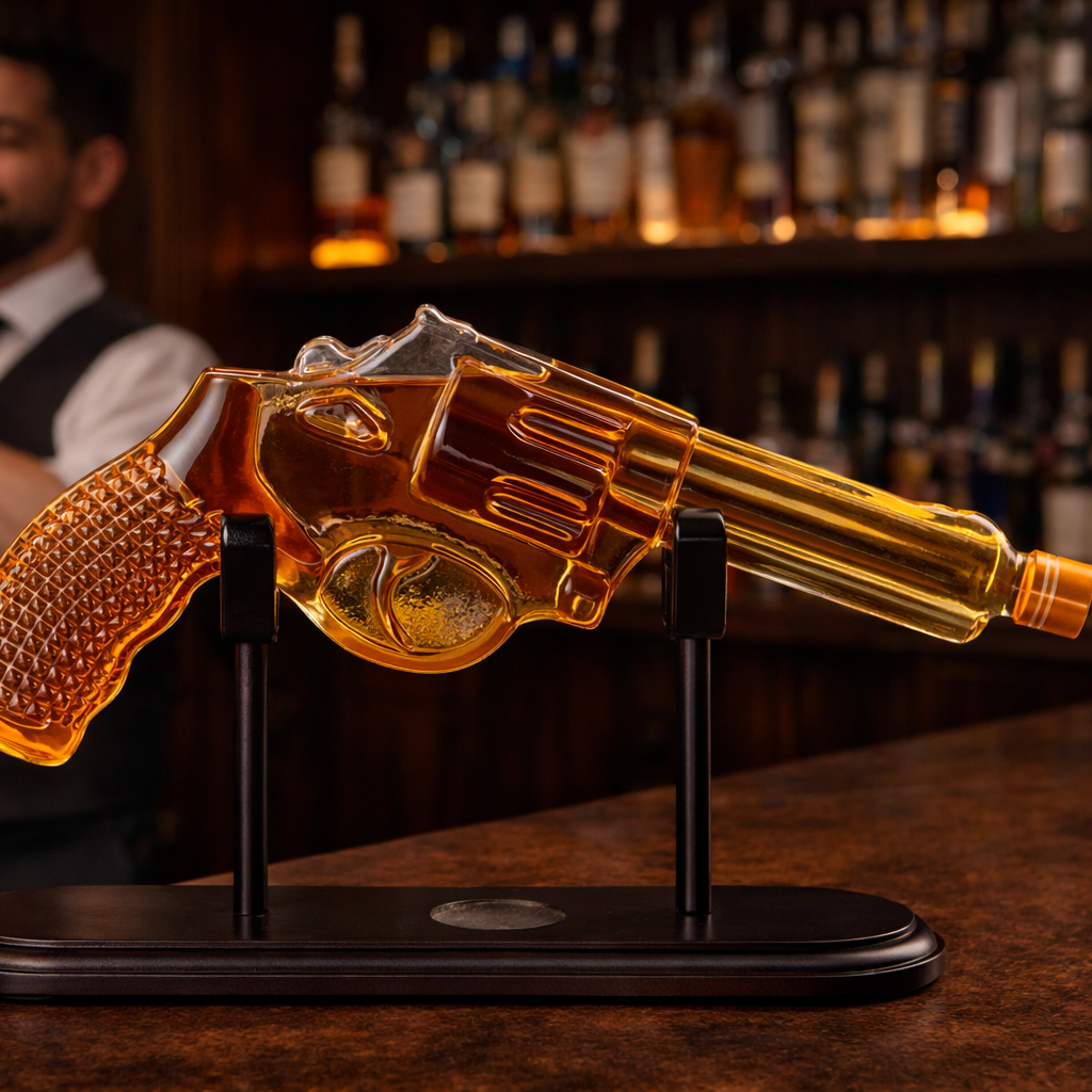 Whiskey Bottle – Revolver Set Edition with Glasses