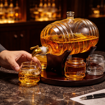 Whiskey Bottle - Barrel Set Edition with Glasses