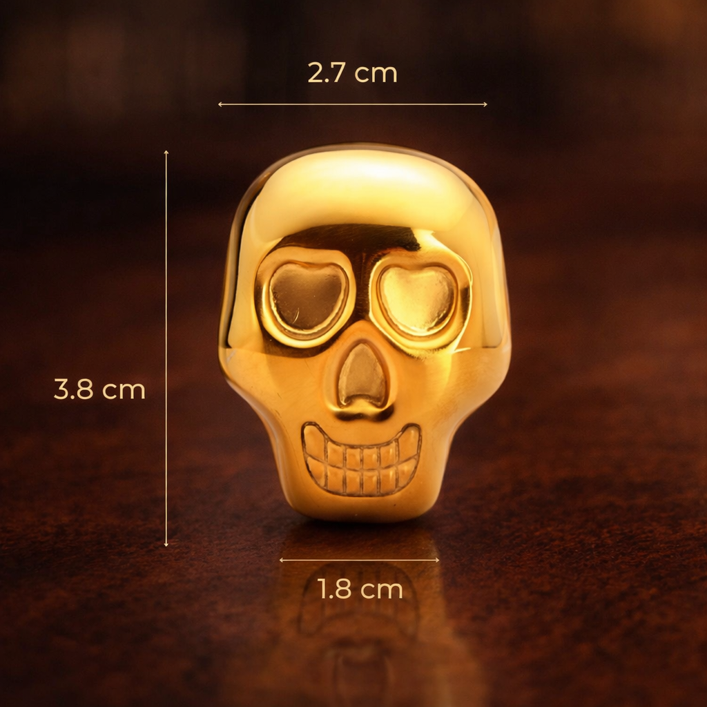 Premium Golden Skull Whiskey Stones (Set of 8)