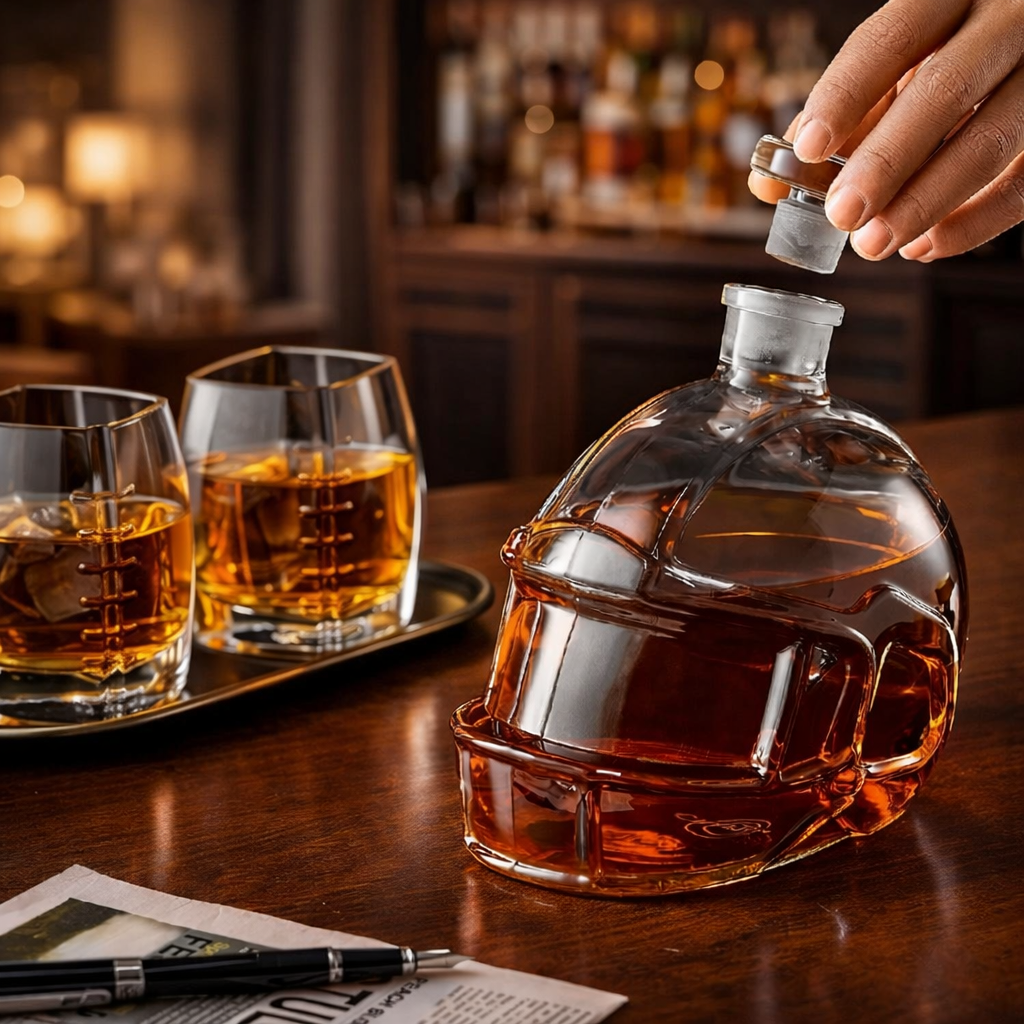Whiskey Bottle - Rugby Set Edition with Glasses