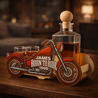 Whiskey Bottle - Motorcycle Set Edition with Glasses