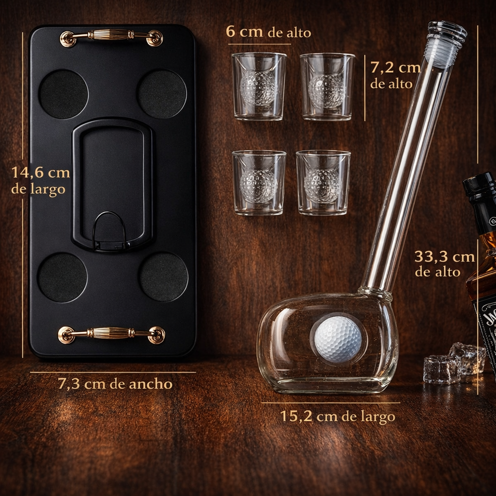 Whiskey Bottle - Golf Club Set Edition with Glasses