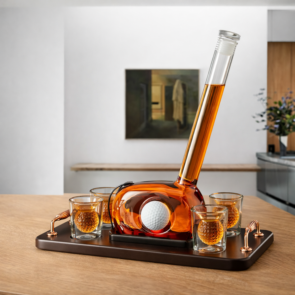 Whiskey Bottle - Golf Club Set Edition with Glasses
