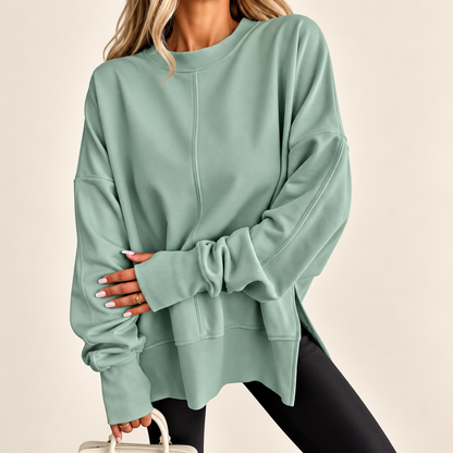 Sloane | Oversized Split-Hem Fleece Sweatshirt for Women