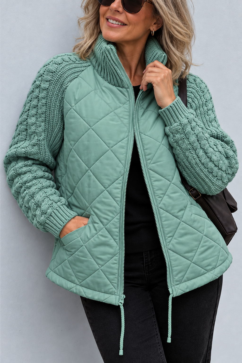 Maren | Quilted Cable-Sleeve Jacket for Women