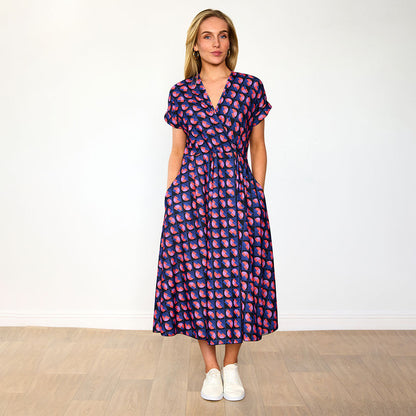 Kennedy - Flowy Navy Print Dress