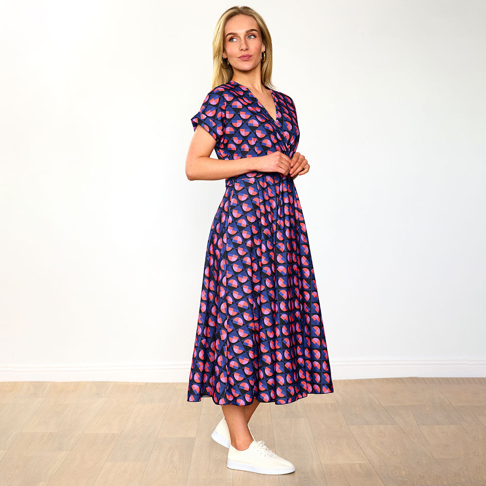 Kennedy - Flowy Navy Print Dress